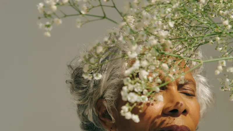 Mindfulness Practices Woman With Flowers
